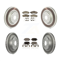 Front Rear Coated Disc Brake Rotors And Semi-Metallic Pads Kit For Cadillac XT5 Buick Enclave XT6 KGF-101187