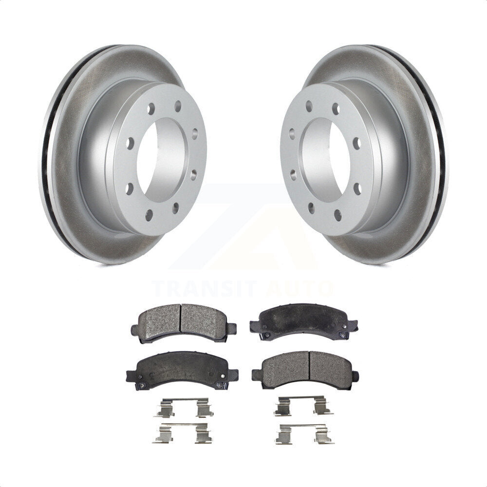 Rear Coated Disc Brake Rotors And Semi-Metallic Pads Kit For Chevrolet Express 3500 2500 GMC Savana KGF-101195 by Transit Auto