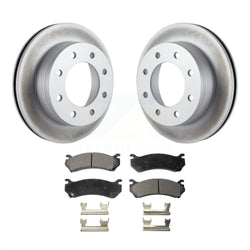 Rear Coated Disc Brake Rotors And Semi-Metallic Pads Kit For Chevrolet Silverado 2500 HD GMC Sierra Hummer H2 1500 Suburban Yukon XL Avalanche Classic KGF-101196