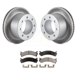 Rear Coated Disc Brake Rotors And Semi-Metallic Pads Kit For Chevrolet Silverado 3500 HD GMC Sierra Classic KGF-101202