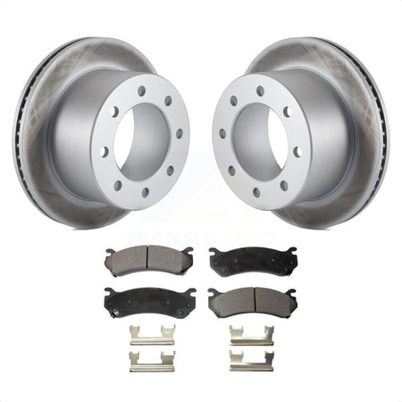 Rear Coated Disc Brake Rotors And Semi-Metallic Pads Kit For 2007 GMC Sierra 3500 Classic With 12000 Lb GVW KGF-101203 by Transit Auto