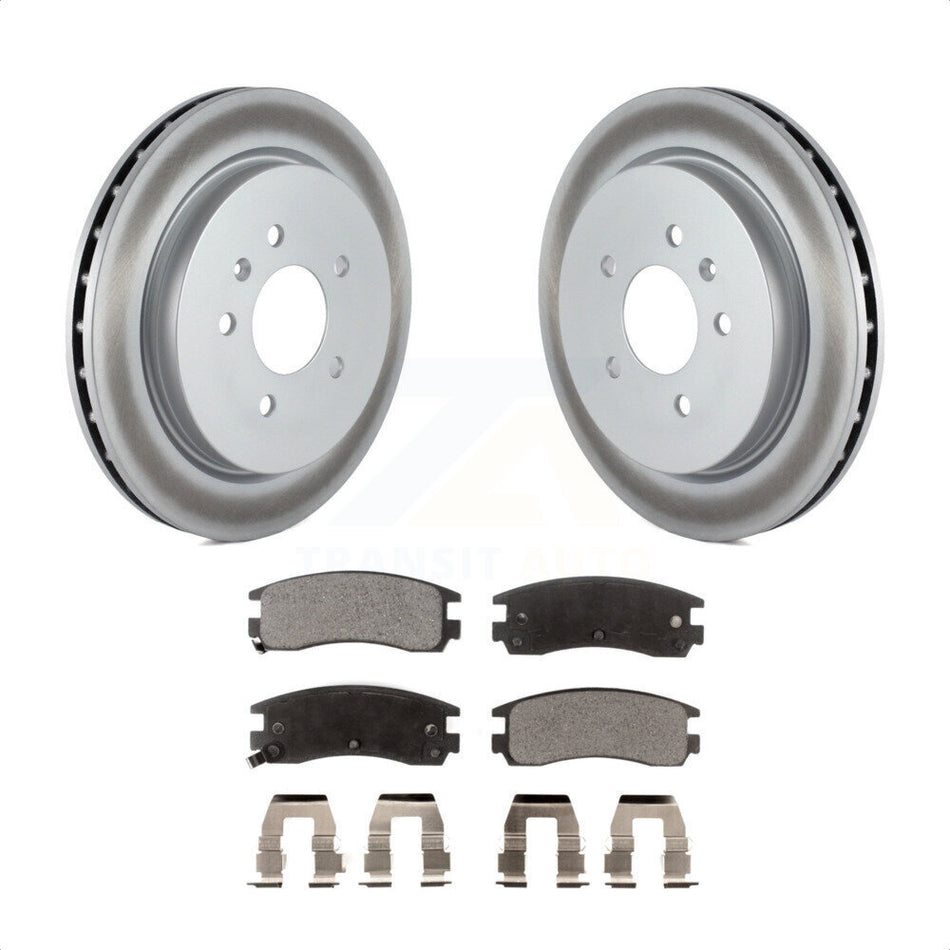 Rear Coated Disc Brake Rotors And Semi-Metallic Pads Kit For 2003-2004 Cadillac Seville With Vented Rotor KGF-101209 by Transit Auto