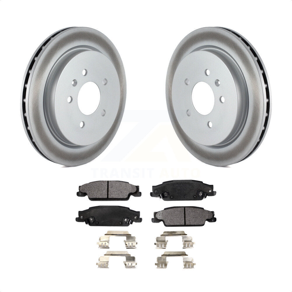 Rear Coated Disc Brake Rotors And Semi-Metallic Pads Kit For Cadillac CTS STS KGF-101210 by Transit Auto