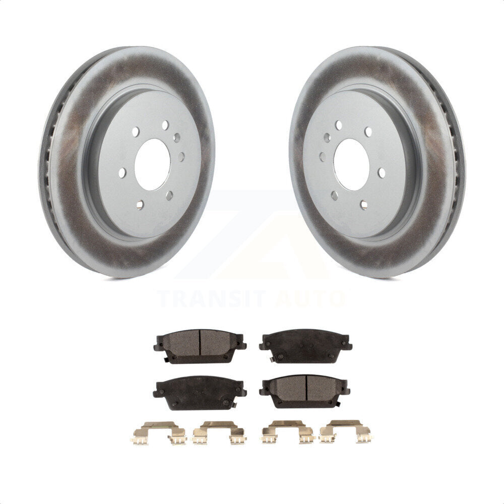 Rear Coated Disc Brake Rotors And Semi-Metallic Pads Kit For Cadillac SRX KGF-101214 by Transit Auto