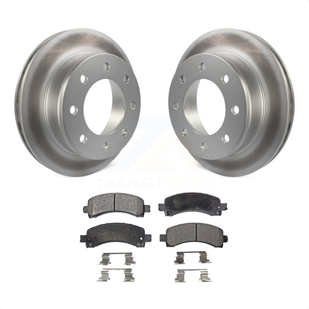 Rear Coated Disc Brake Rotors And Semi-Metallic Pads Kit For Chevrolet Express 3500 2500 GMC Savana KGF-101217 by Transit Auto