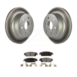 Rear Coated Disc Brake Rotors And Semi-Metallic Pads Kit For Chevrolet Silverado 1500 GMC Sierra Tahoe Suburban Yukon Cadillac XL Escalade ESV LD Limited KGF-101223