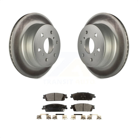 Rear Coated Disc Brake Rotors And Semi-Metallic Pads Kit For Chevrolet Silverado 1500 GMC Sierra Tahoe Suburban Yukon Cadillac XL Escalade ESV LD Limited KGF-101223 by Transit Auto