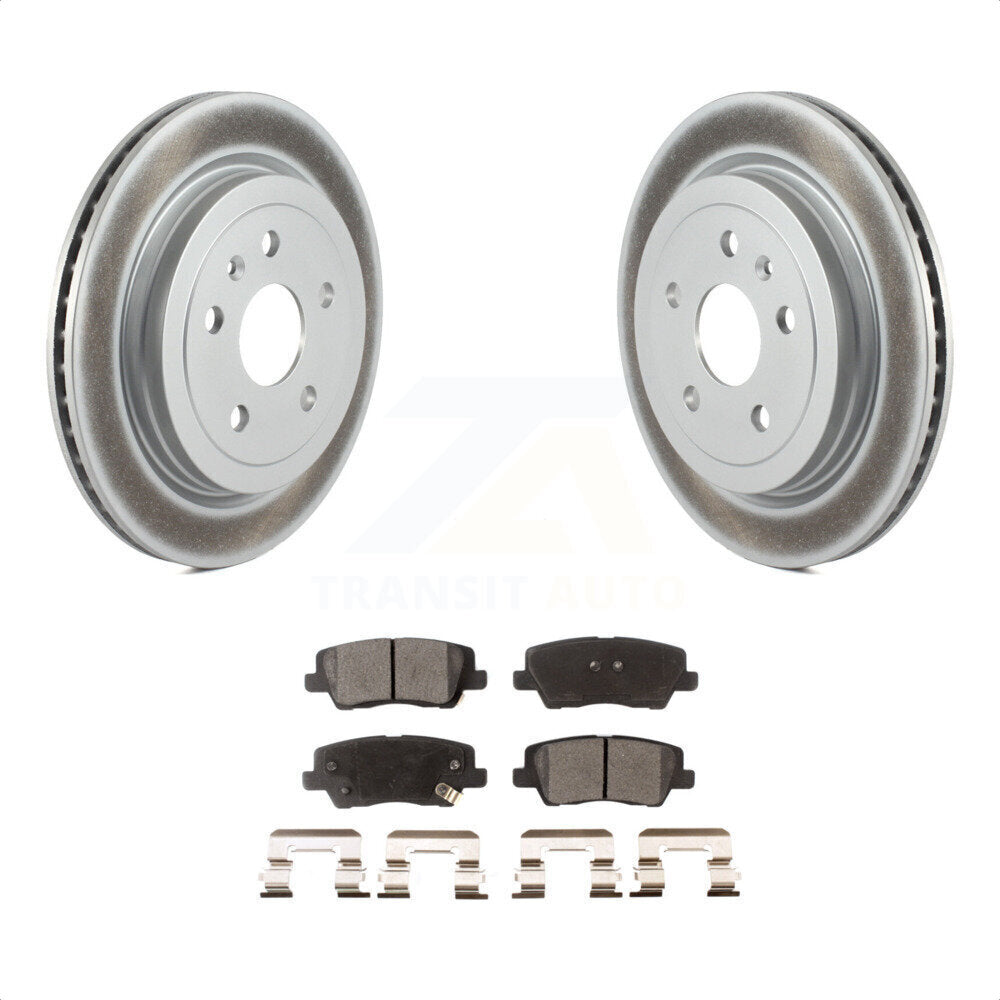 Rear Coated Disc Brake Rotors And Semi-Metallic Pads Kit For Cadillac CTS KGF-101232 by Transit Auto