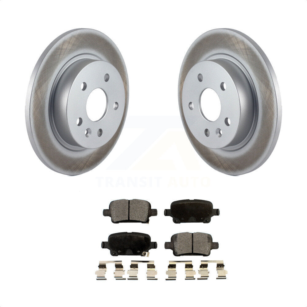 Rear Coated Disc Brake Rotors And Semi-Metallic Pads Kit For 2016 Chevrolet Cruze With 268mm Diameter Rotor KGF-101236 by Transit Auto