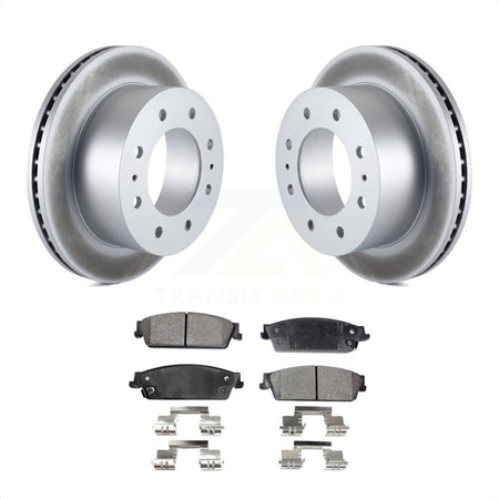 Rear Coated Disc Brake Rotors And Semi-Metallic Pads Kit For 2011 Chevrolet Silverado 1500 Hybrid KGF-101240 by Transit Auto