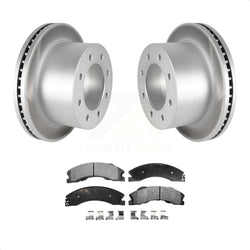 Rear Coated Disc Brake Rotors And Semi-Metallic Pads Kit For 2011-2019 Chevrolet Silverado 3500 HD GMC Sierra With Dual Wheels KGF-101243
