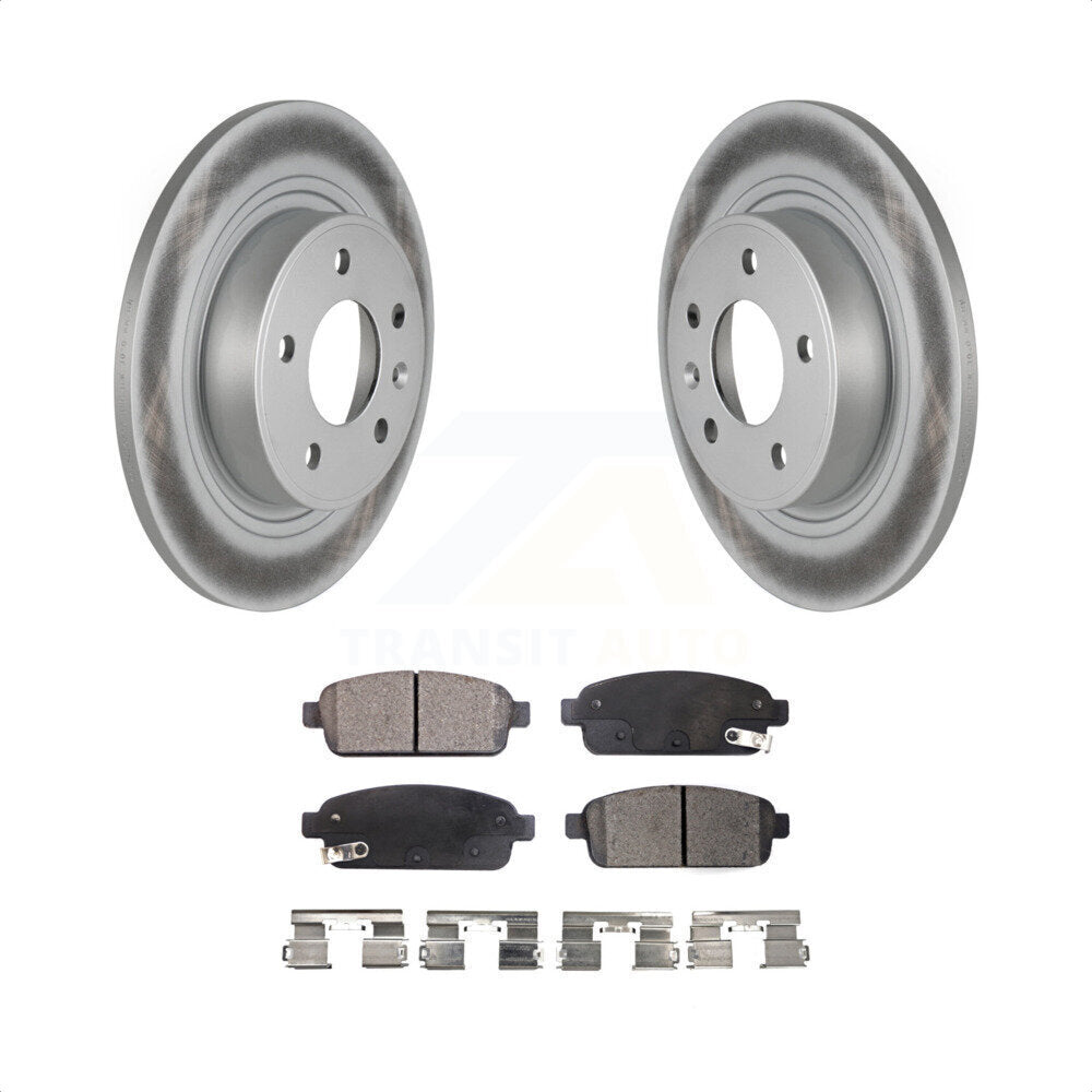 Rear Coated Disc Brake Rotors And Semi-Metallic Pads Kit For Chevrolet Cruze Buick Verano Volt Cascada Cadillac ELR Orlando KGF-101244 by Transit Auto