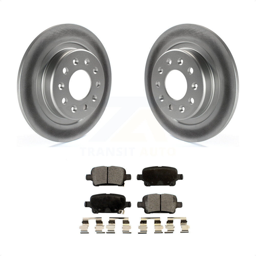 Rear Coated Disc Brake Rotors And Semi-Metallic Pads Kit For Chevrolet Equinox Malibu GMC Terrain Buick LaCrosse Regal TourX KGF-101246 by Transit Auto