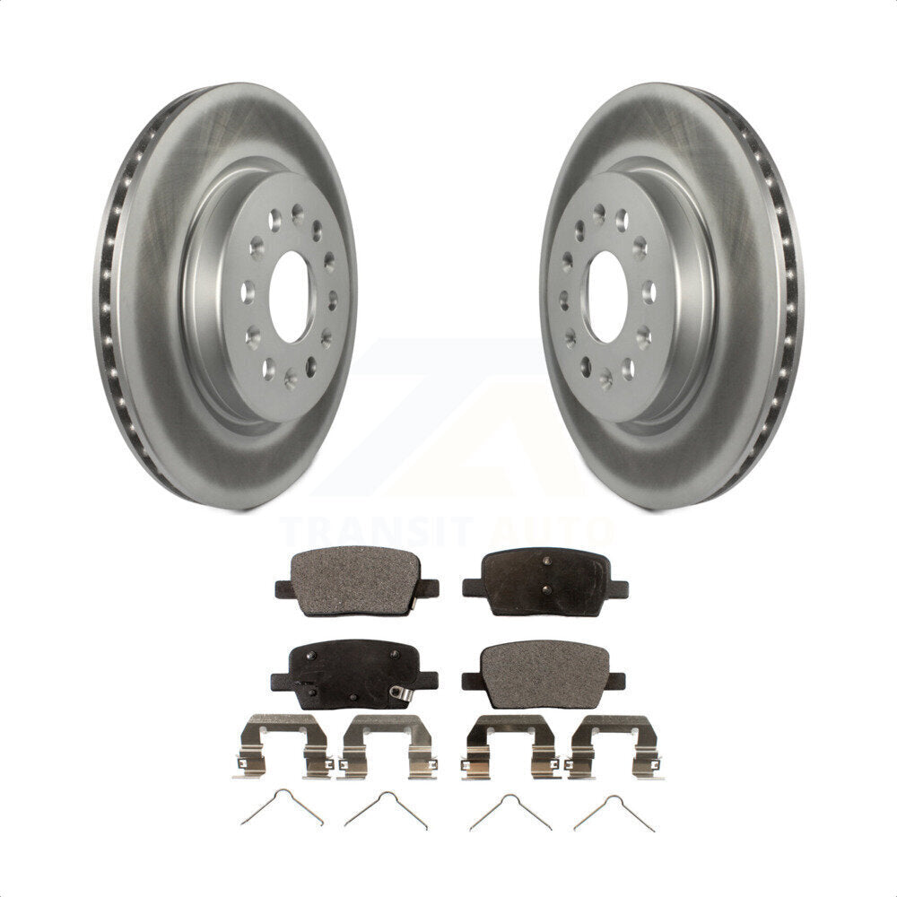 Rear Coated Disc Brake Rotors And Semi-Metallic Pads Kit For Chevrolet Traverse GMC Acadia Cadillac XT5 Buick Enclave Blazer XT6 KGF-101247 by Transit Auto