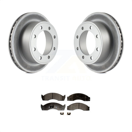 Rear Coated Disc Brake Rotors And Semi-Metallic Pads Kit For Ford E-450 Econoline Super Duty KGF-101252 by Transit Auto