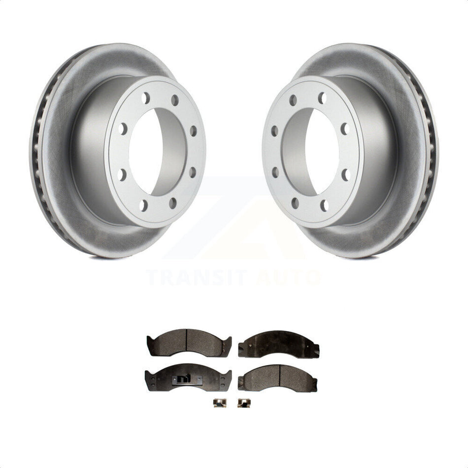 Rear Coated Disc Brake Rotors And Semi-Metallic Pads Kit For Ford E-450 Econoline Super Duty KGF-101252 by Transit Auto