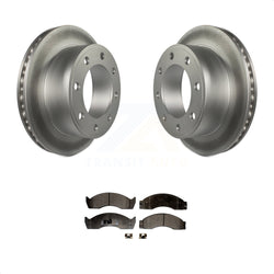 Rear Coated Disc Brake Rotors And Semi-Metallic Pads Kit For 2000-2001 Ford E-450 Econoline Super Duty With Single Wheels Metric Bolt Circle KGF-101254