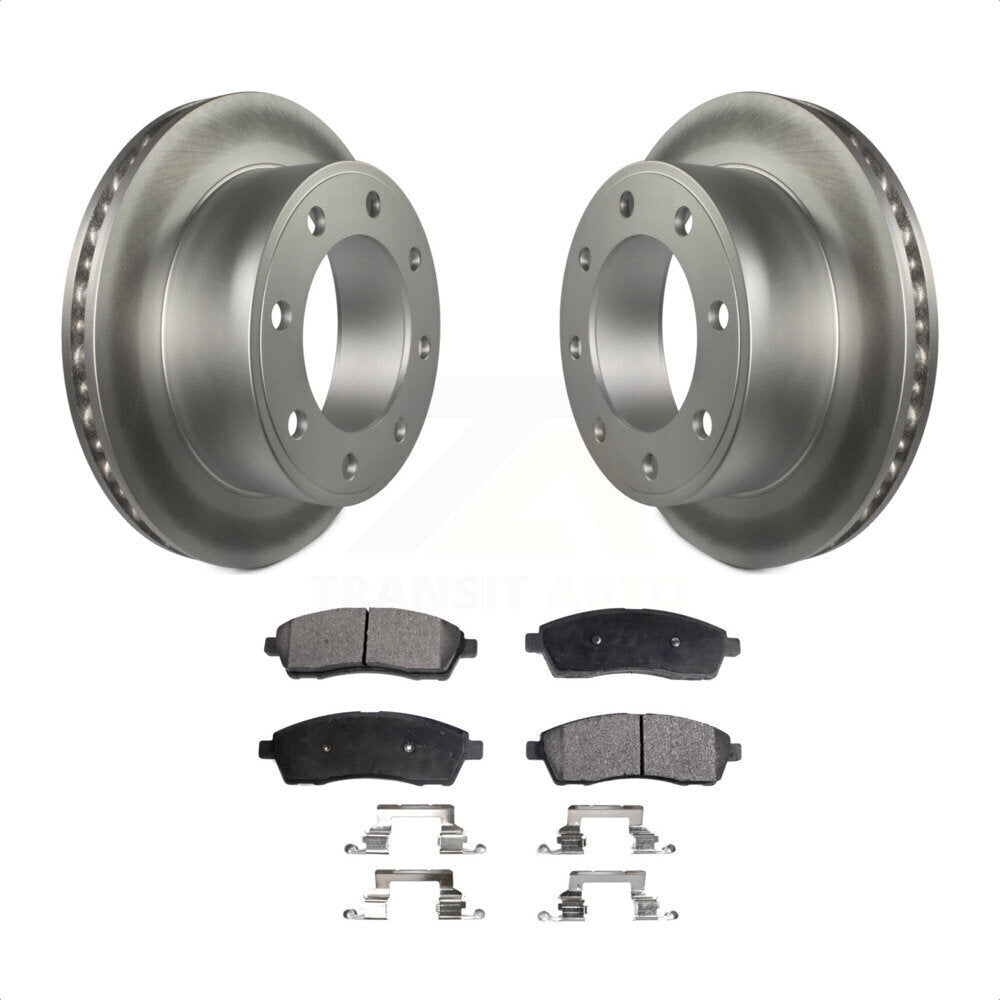 Rear Coated Disc Brake Rotors And Semi-Metallic Pads Kit For Ford F-250 Super Duty F-350 Excursion KGF-101255 by Transit Auto