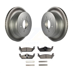 Rear Coated Disc Brake Rotors And Semi-Metallic Pads Kit For Ford F-150 Lincoln Mark LT KGF-101261