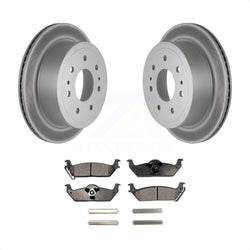 Rear Coated Disc Brake Rotors And Semi-Metallic Pads Kit For Ford F-150 Lincoln Mark LT KGF-101262