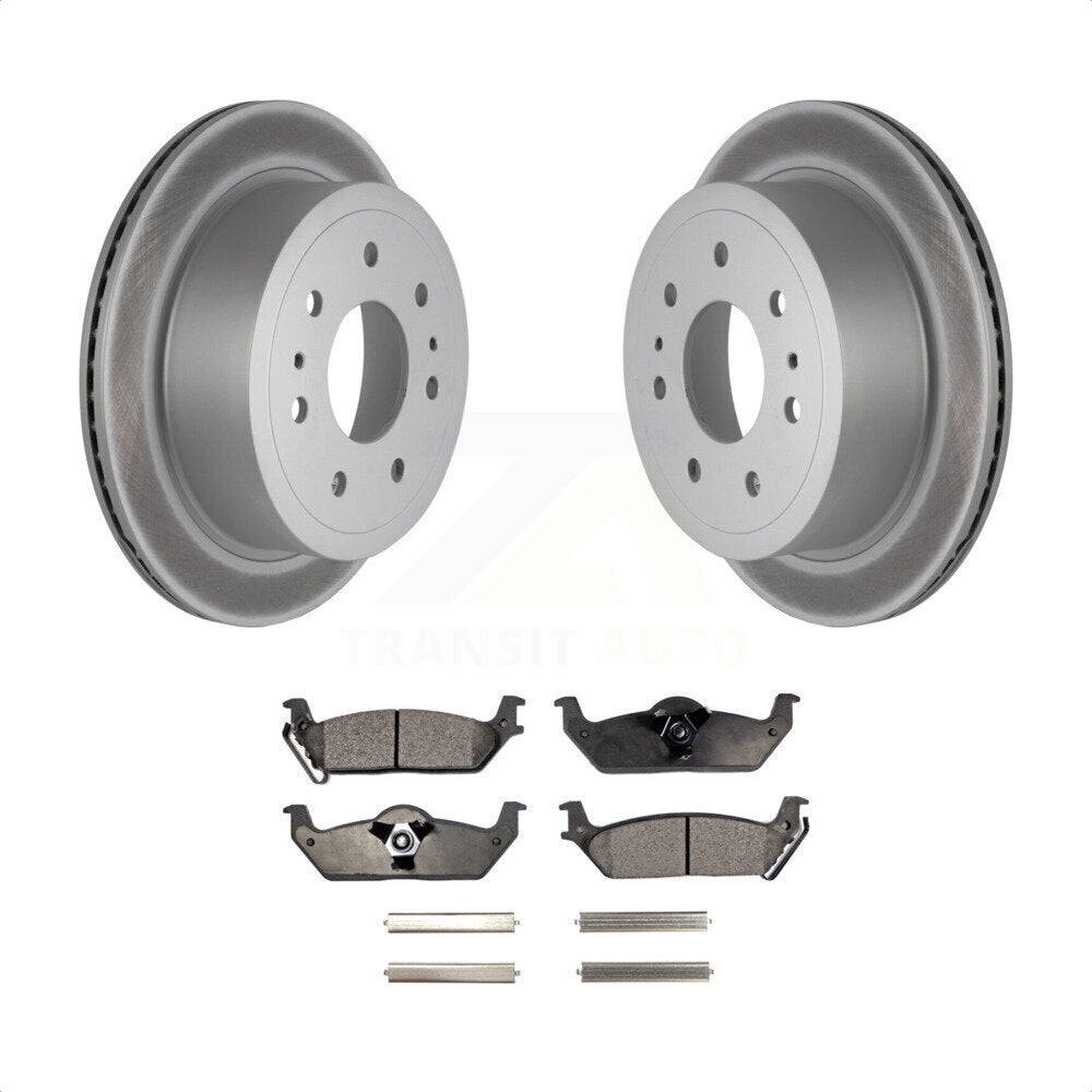 Rear Coated Disc Brake Rotors And Semi-Metallic Pads Kit For Ford F-150 Lincoln Mark LT KGF-101262 by Transit Auto