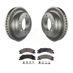 Rear Coated Disc Brake Rotors And Semi-Metallic Pads Kit For Ford E-350 Super Duty E-250 E-150 Econoline KGF-101277