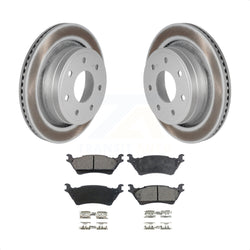 Rear Coated Disc Brake Rotors And Semi-Metallic Pads Kit For 2012-2014 Ford F-150 With 7 Lug Wheels KGF-101285