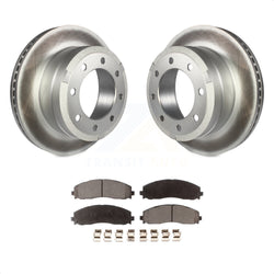 Rear Coated Disc Brake Rotors And Semi-Metallic Pads Kit For Ford F-250 Super Duty F-350 KGF-101291