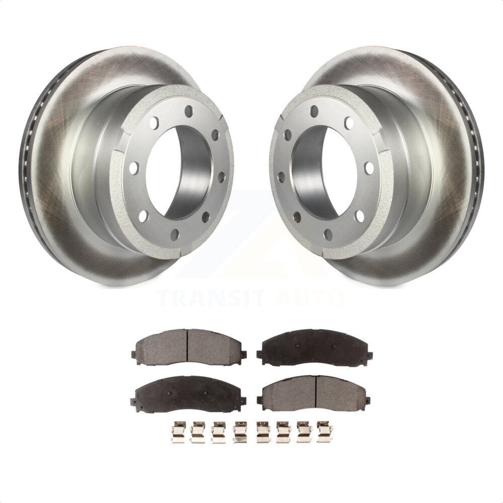 Rear Coated Disc Brake Rotors And Semi-Metallic Pads Kit For Ford F-250 Super Duty F-350 KGF-101291 by Transit Auto