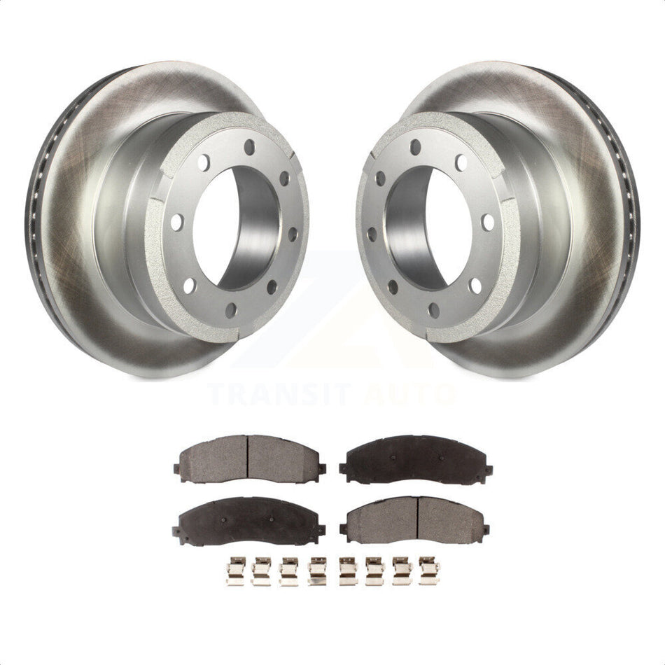 Rear Coated Disc Brake Rotors And Semi-Metallic Pads Kit For Ford F-250 Super Duty F-350 KGF-101291 by Transit Auto