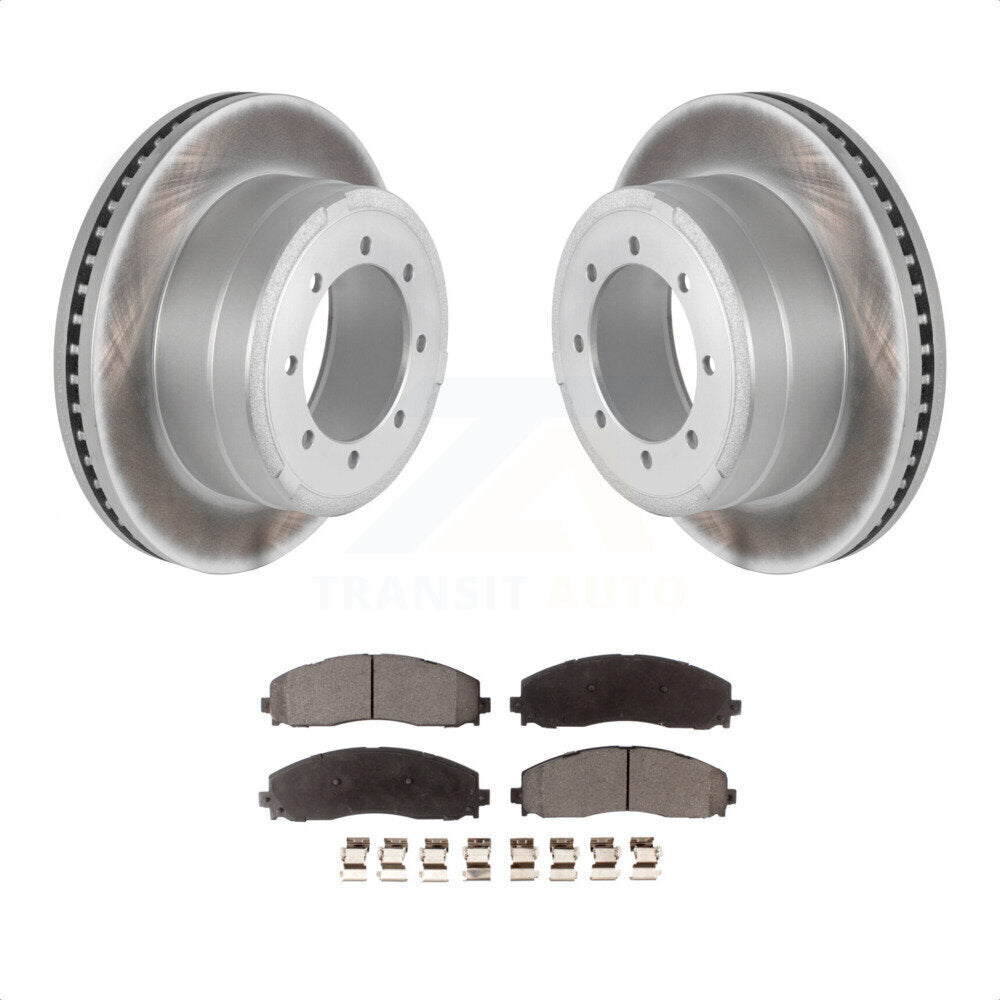 Rear Coated Disc Brake Rotors And Semi-Metallic Pads Kit For Ford F-250 Super Duty F-350 F-450 KGF-101292 by Transit Auto