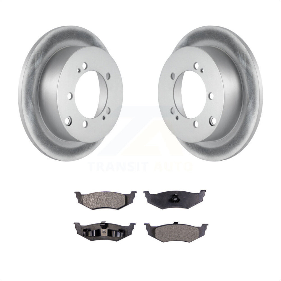 Rear Coated Disc Brake Rotors And Semi-Metallic Pads Kit For 2000 Dodge Stratus With 14" Factory Wheels KGF-101299 by Transit Auto