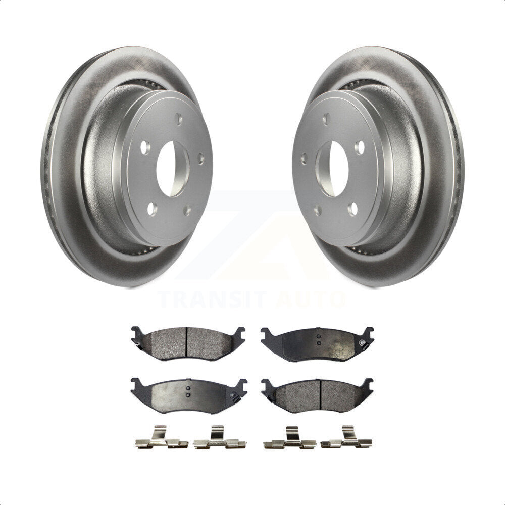 Rear Coated Disc Brake Rotors And Semi-Metallic Pads Kit For Dodge Ram 1500 KGF-101302 by Transit Auto