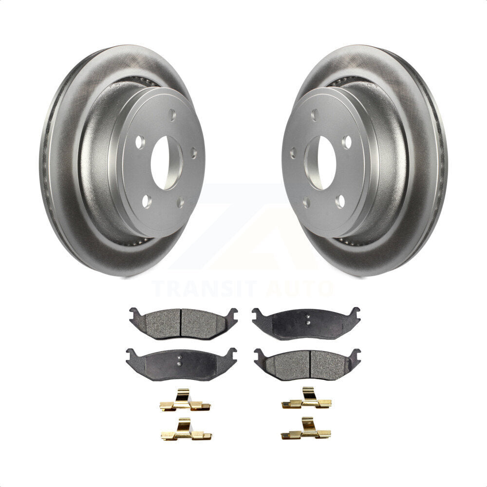 Rear Coated Disc Brake Rotors And Semi-Metallic Pads Kit For Ram 1500 Dodge Durango Classic Chrysler Aspen KGF-101303 by Transit Auto