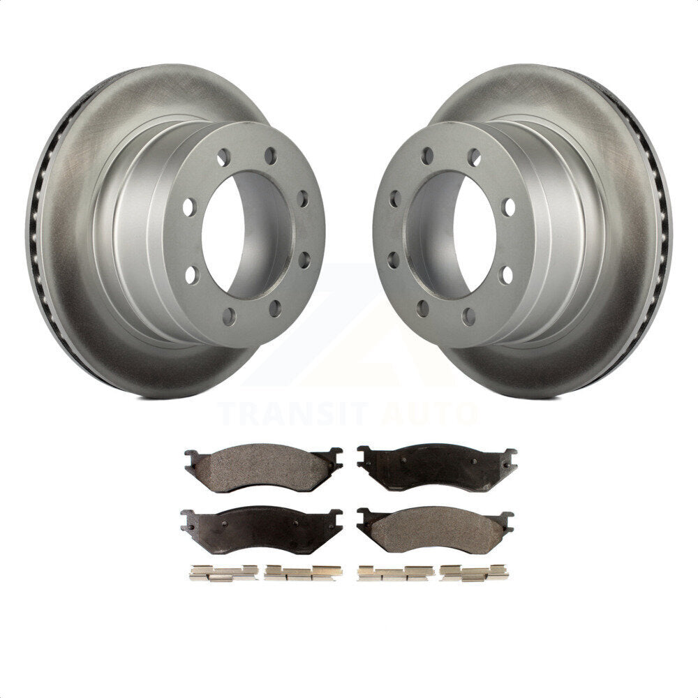 Rear Coated Disc Brake Rotors And Semi-Metallic Pads Kit For Dodge Ram 2500 1500 3500 KGF-101305 by Transit Auto