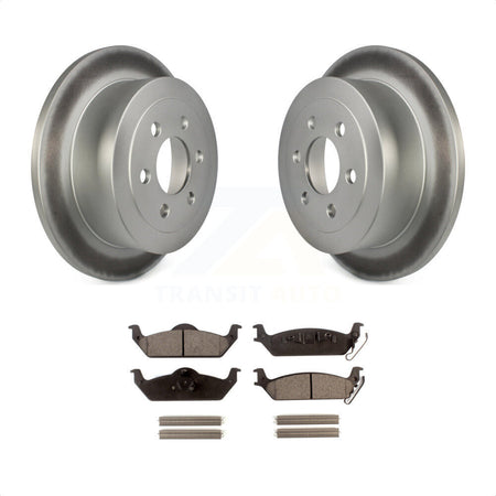 Rear Coated Disc Brake Rotors And Semi-Metallic Pads Kit For 2003-2004 Dodge Dakota KGF-101306 by Transit Auto