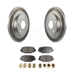 Rear Coated Disc Brake Rotors And Semi-Metallic Pads Kit For 2017-2018 Dodge Grand Caravan With Single Piston Front Caliper KGF-101324
