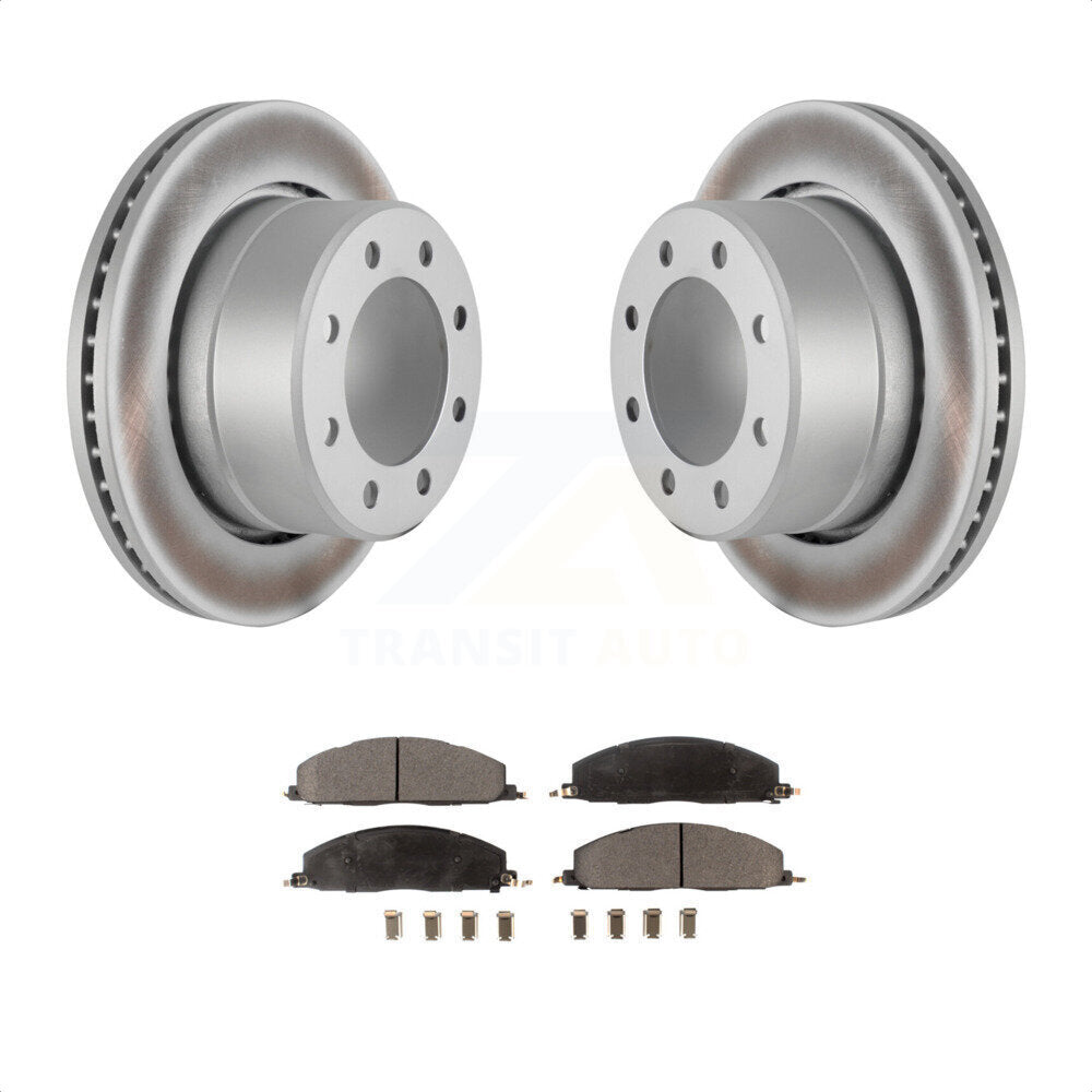 Rear Coated Disc Brake Rotors And Semi-Metallic Pads Kit For Ram 2500 3500 1500 Dodge KGF-101328 by Transit Auto