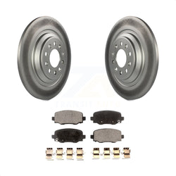 Rear Coated Disc Brake Rotors And Semi-Metallic Pads Kit For 2014-2021 Jeep Cherokee With Dual Piston Front Caliper KGF-101334