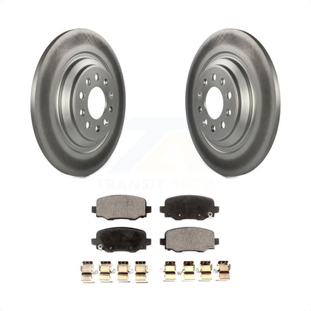 Rear Coated Disc Brake Rotors And Semi-Metallic Pads Kit For 2014-2021 Jeep Cherokee With Dual Piston Front Caliper KGF-101334 by Transit Auto