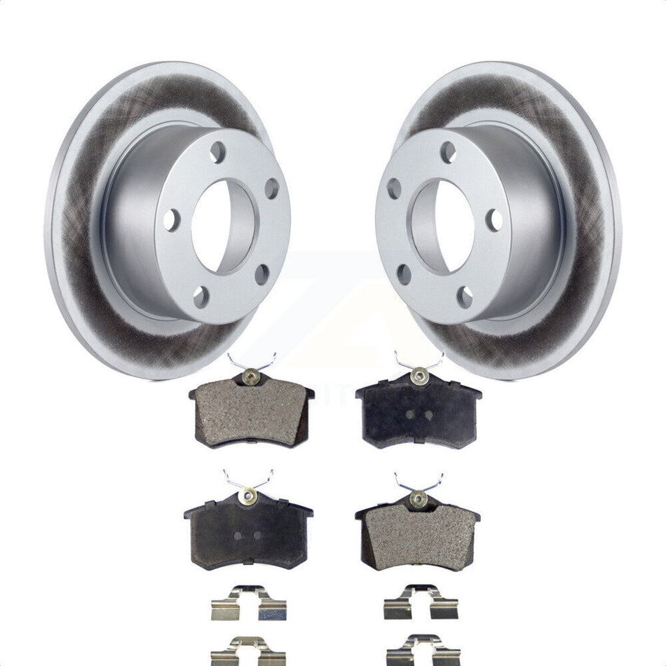 Rear Coated Disc Brake Rotors And Semi-Metallic Pads Kit For Volkswagen Passat Audi A6 KGF-101343 by Transit Auto