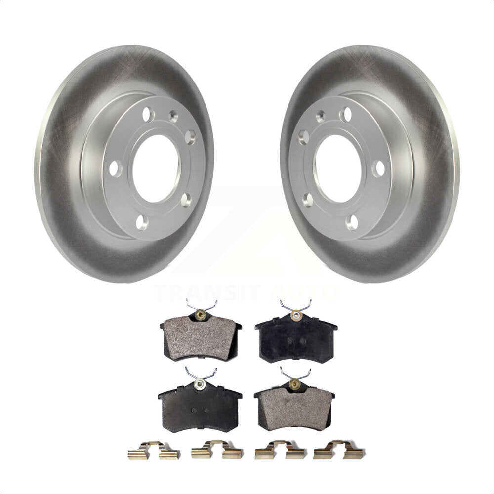 Rear Coated Disc Brake Rotors And Semi-Metallic Pads Kit For Audi A4 Quattro With 245mm Diameter Rotor KGF-101346 by Transit Auto