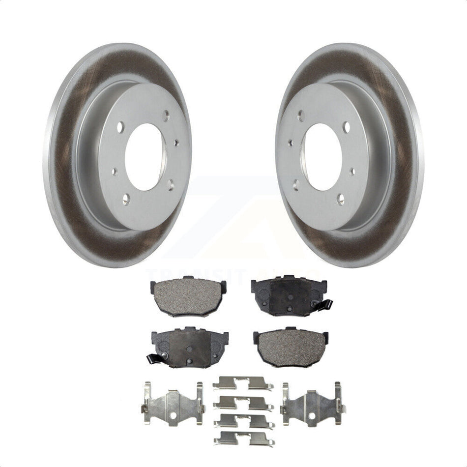 Rear Coated Disc Brake Rotors And Semi-Metallic Pads Kit For Hyundai Elantra Tiburon KGF-101350 by Transit Auto