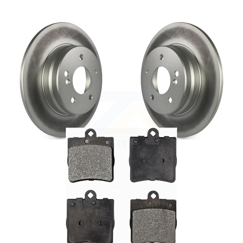 Rear Coated Disc Brake Rotors And Semi-Metallic Pads Kit For 2007-2008 Mercedes-Benz SLK280 With Sport Package KGF-101353 by Transit Auto