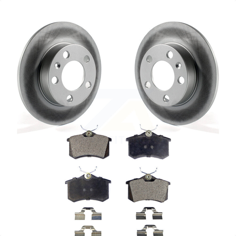 Rear Coated Disc Brake Rotors And Semi-Metallic Pads Kit For 2007-2010 Volkswagen Beetle KGF-101356 by Transit Auto