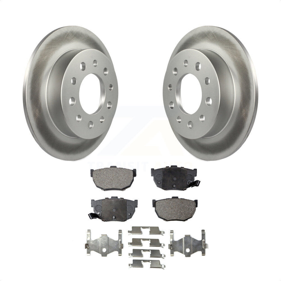 Rear Coated Disc Brake Rotors And Semi-Metallic Pads Kit For 2003-2008 Hyundai Tiburon KGF-101370 by Transit Auto