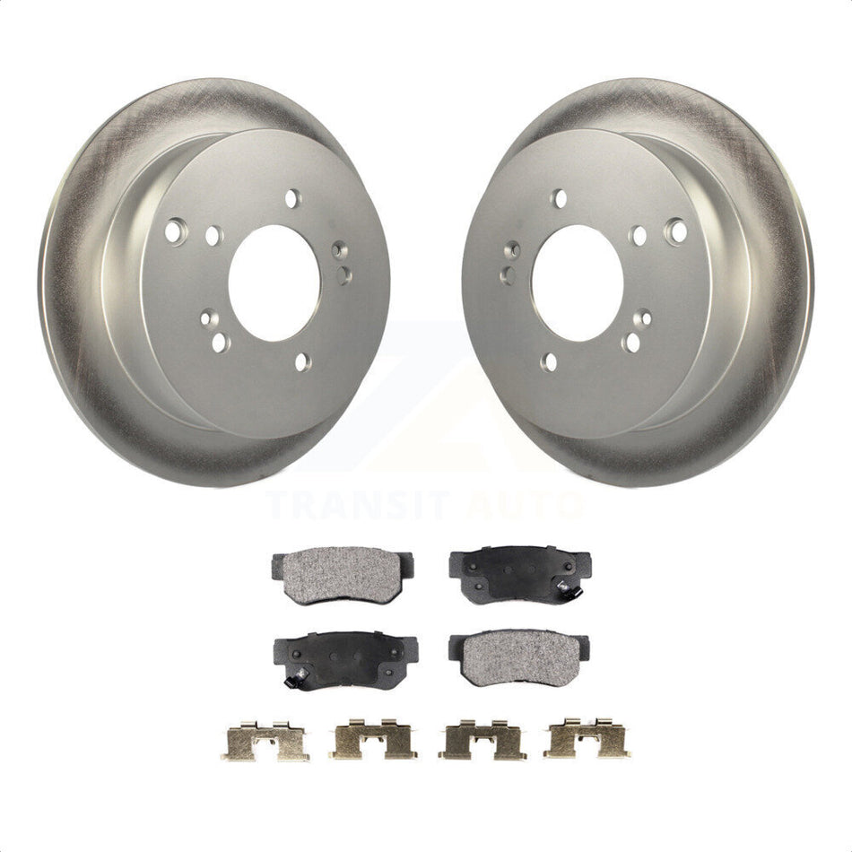 Rear Coated Disc Brake Rotors And Semi-Metallic Pads Kit For Hyundai Santa Fe Kia Sportage Tucson KGF-101372 by Transit Auto