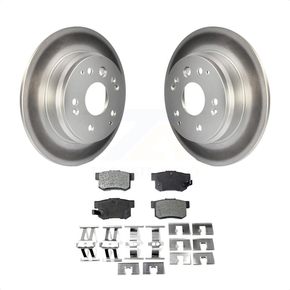 Rear Coated Disc Brake Rotors And Semi-Metallic Pads Kit For Acura TL Honda Element KGF-101381 by Transit Auto