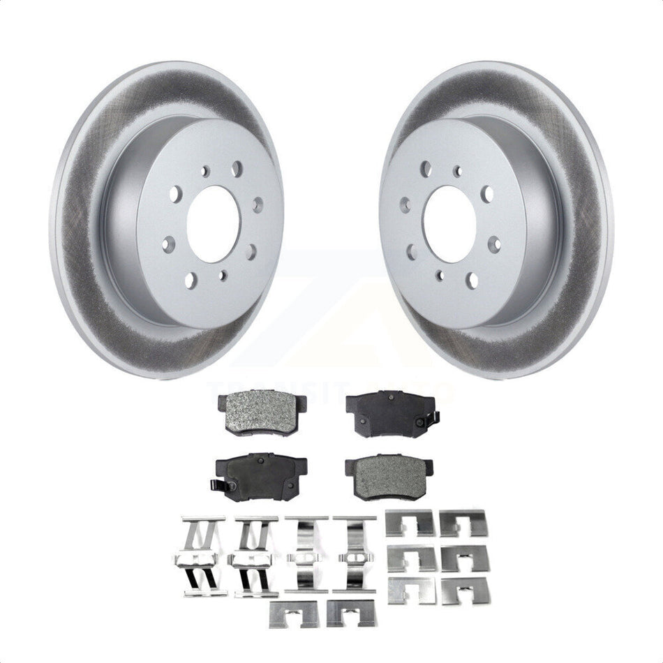 Rear Coated Disc Brake Rotors And Semi-Metallic Pads Kit For Honda Civic Acura EL KGF-101386 by Transit Auto