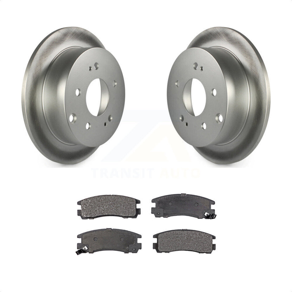 Rear Coated Disc Brake Rotors And Semi-Metallic Pads Kit For Mitsubishi Galant Eclipse KGF-101391 by Transit Auto